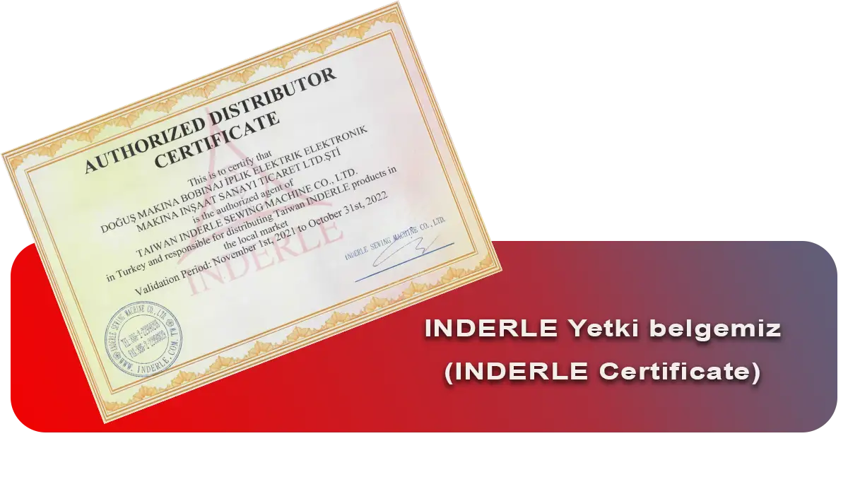 inderle yetki belgesi - Certificate- sertifika